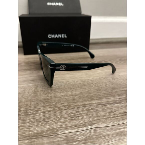 Chanel Acetate Square CC Polarized 5509-A Sunglasses Green - Picture 14 of 14